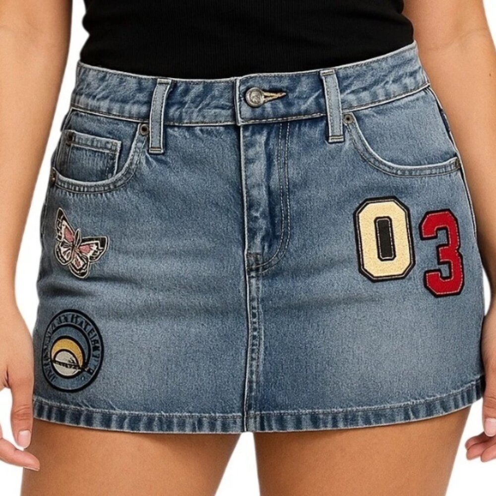 Wild Fable Retro Denim Plus Size Mini Skirt – Low Rise – Size 18W